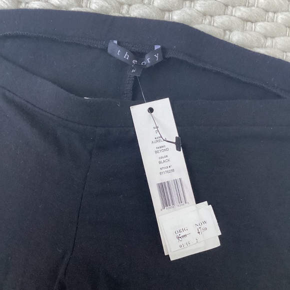 Theory Women’s Aurelia Viscose Black Leggings NWT Size P XS Great Under Skirt - Picture 2 of 5